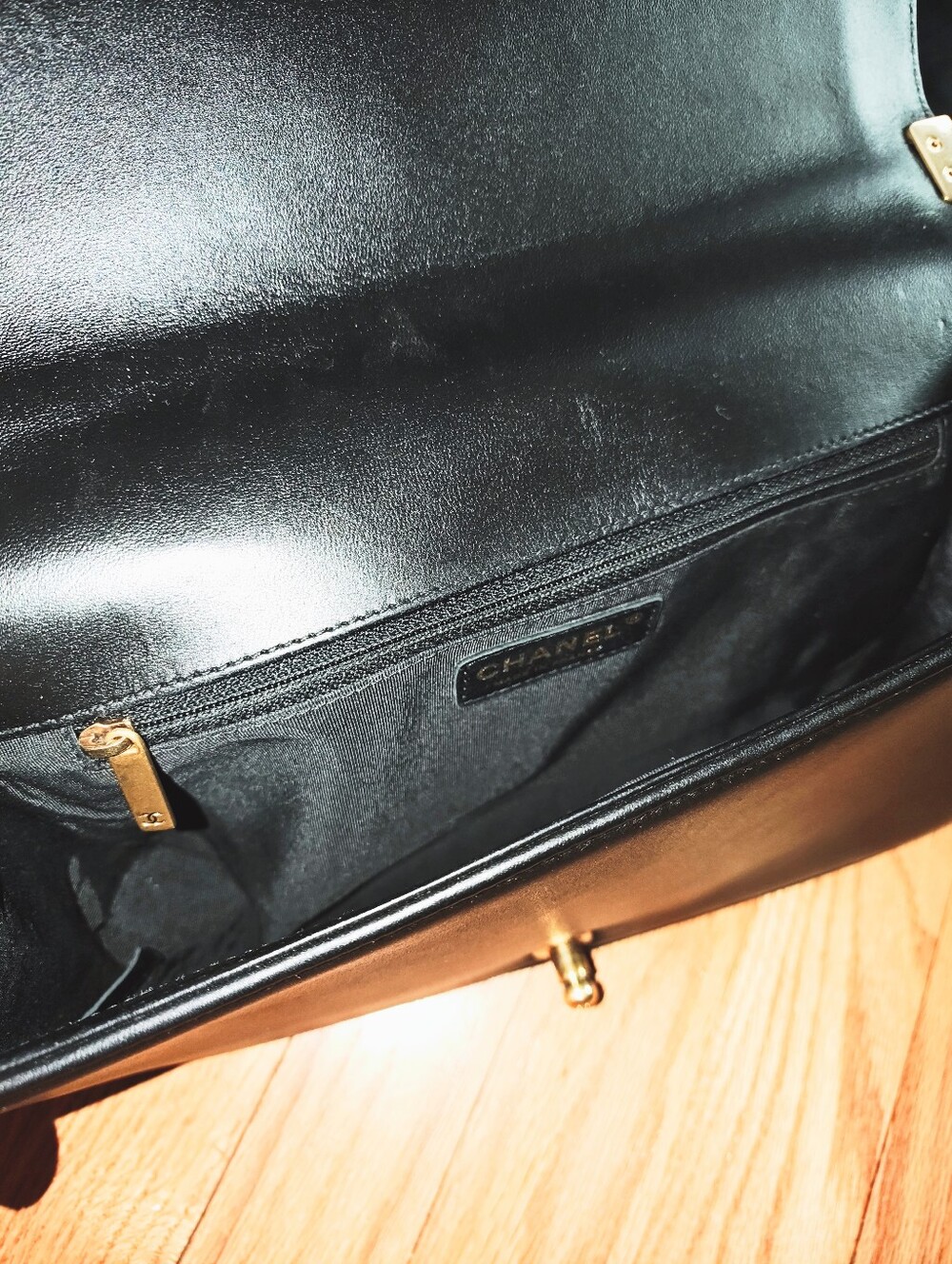 Vintage Chanel ‘Le Boy’ Bag, Black with Gold Hardware - Picture 7 of 7